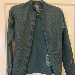 Figs dark Caribbean blue salta seamless full zip